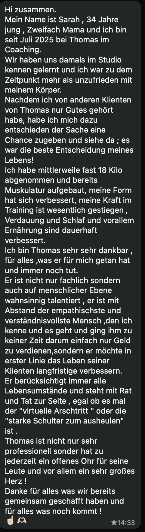 Feedback von Sarah G.