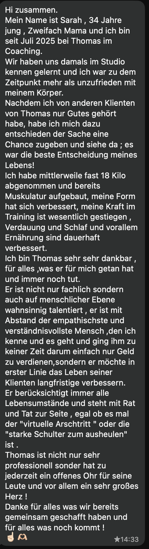 Feedback von Sarah G.
